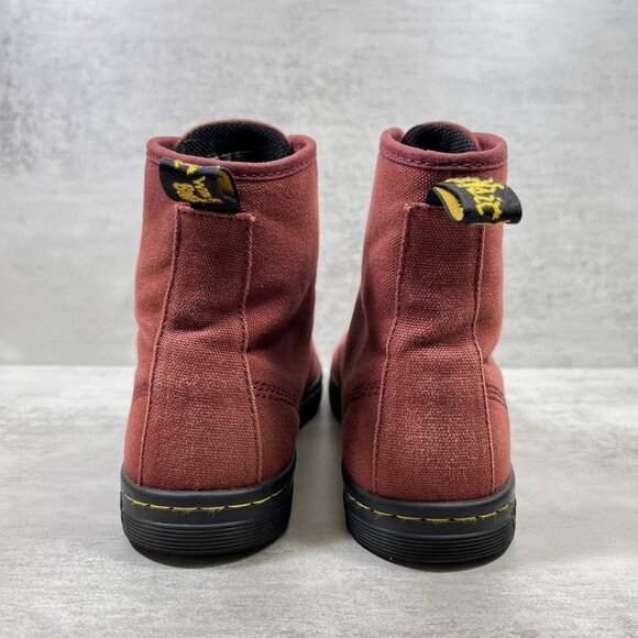 Dr Martens Shoreditch Canvas Lace Up Boots - Women's Size 7 - Red - Picture 6 of 10